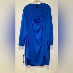 ASOS Curve Cowl Draped Satin Shirt Dress